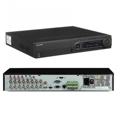 HIKVISION DS-8116HQHI-K8 Turbo 8TB 16 channel DVR, 4K, 2U, 16-ch analog, up to 24-ch IP, 1080P, 8 HDD SATA Interface, H.265 Pro+, CCTV POS integration recording support