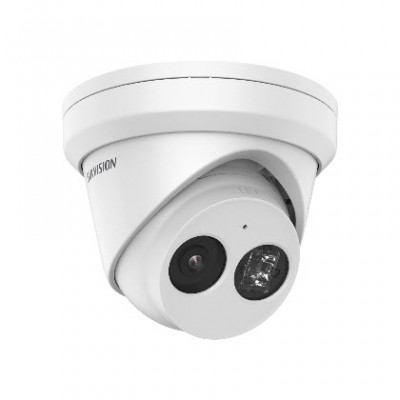 Hikvision DS-2CD2383G2-I(U) PoE 4K AcuSense 8MP Outdoor IP Turret Camera Fixed lens, 2.8 and 4mm optional, 3840 × 2160 resolution,  SD Card Slot up to 256GB,  Smart Human/Vehicle Detection,  H.265+, Water and dust resistant IP67  U: Built-in microphone