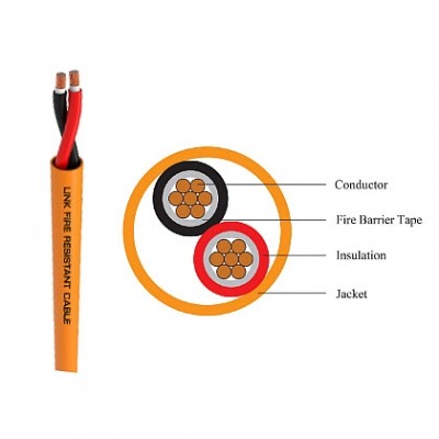 Link CB-0040 FIRE RESISTANT Twisted CABLE, UNSHIELD 2x4.0 mm² 11 AWG													