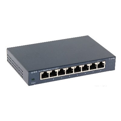 tp-link TL-SG108 8 Port Gigabit Unmanaged Ethernet Network Switch, Plug & Play, Fanless Metal Design, Shielded Ports							 							
