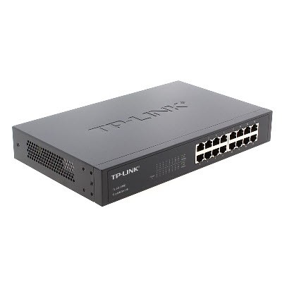 tp-link TL-SG1016D 16 Port Gigabit Unmanaged Ethernet Shielded Ports Network Switch, Fanless, 1U 13-inch Rack-mountable Steel Case 