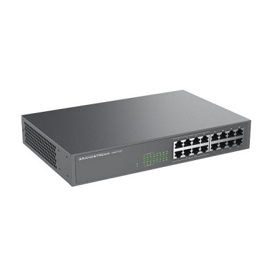 Grandstream GWN7702P Unmanaged Gigabit Switch 16 Ports 10/100/1000 Mbps RJ45, 8 ports POE af/at, Compatible with all brands and devices