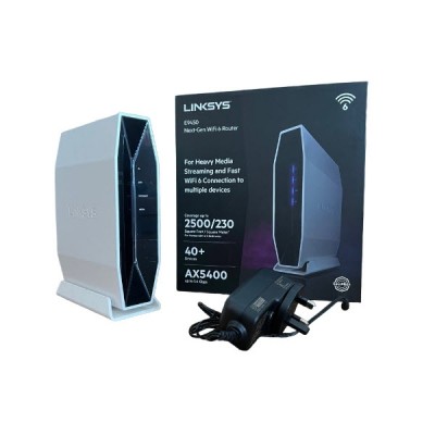 Linksys E9450 AX5400 Dual-Band WiFi 6 Router covers up to 230 square m and handles up to 40+ devices at speeds up to 5.4 Gbps. (Pack 1)