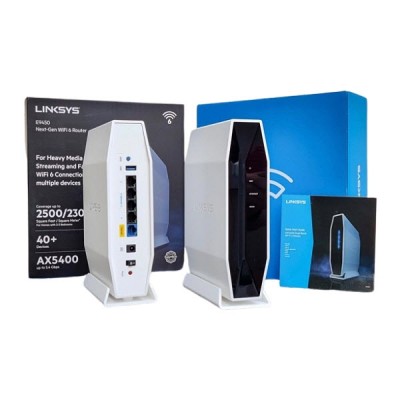 Linksys E9452 AX5400 Dual-Band WiFi 6 Router covers up to 230 square m and handles up to 40+ devices at speeds up to 5.4 Gbps. (Pack 2)