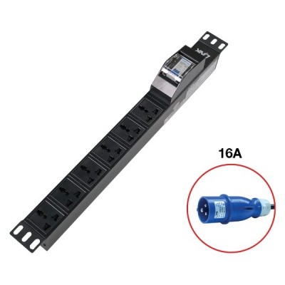 Link CH-10406 Power Distribution Unit 6 Universal Outlet (Circuit Breaker 16A + Power Plug 16A)