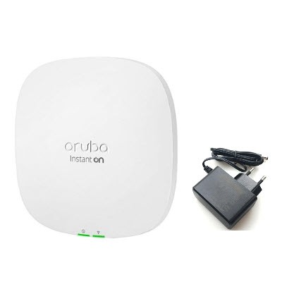 Aruba Instant On AP25 (R9B34A) PSU BDL WWBase with 12V Power adaptor Standard SET, Ultra-high-speed performance Access Point, Wi-Fi CERTIFIED 6TM (Wi-Fi 6), Max Speed 4.8Gbps, 802.11ax, 4X4:4 MU-MIMO radios, Delivers faster Wi-Fi speeds, Greater Capacity