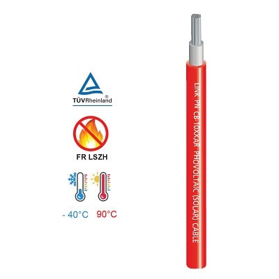 Link CB-1060AR PV Solar Cable, 62930 IEC131, H1Z2Z2-K, (1,500V), 1x6 mm² Red Color 1,000 m./Roll.								