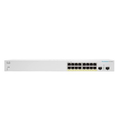 Cisco CBS220-16P-2G-EU CBS220 Smart Manage PoE Switch L2 16-port 10/100/1000Mbps GE, PoE 16 ports 802.3af/at, 2x1G SFP, Rackmount 1U
