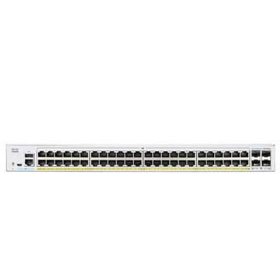 Cisco CBS250-48P-4G-EU Smart 48 Port Gigabit PoE + 4x1G SFP Manage L2+L3 + PoE Power Budget 370 W, Mountable Rack 1 U