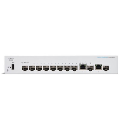 Cisco CBS350-8S-E-2G-EU 8-Port SFP Managed Gigabit Switch + 2x RJ45/SFP + Combo Gigabit Ethernet combo, Mountable Rack 1 U