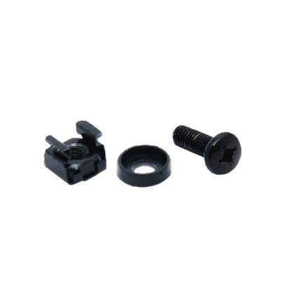 Link CH-10010SET Black Fixing Set (Screw M6 + Cage nut + Plastic washer) 10 Set / Pkg