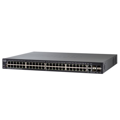Cisco SF250-48HP Switch PoE 24-Port 10/100 Smart Managed, 2 Port Gigabit Ethernet combo + 2 Port SFP, Total Budget 195W, Spanning Tree/Link Aggregation/VLAN Support