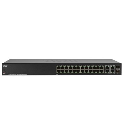 Cisco SF300-24 Switch 24-Port 10/100 L3 Managed, 2-Port Gigabit Ethernet and 2-Port mini-GBIC Combo, Static Routing/Spanning Tree/Link Aggregation/VLAN Support