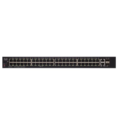 Cisco SG250-50 Switch 50-Port Gigabit Smart Managed, 2-Port Gigabit copper/SFP combo, 1-Port USB, Spanning Tree/Link Aggregation/VLAN Support