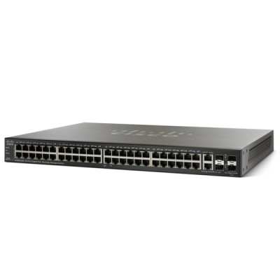 Cisco SG500-52P 48 10/100/1000 PoE+ ports with 375W power budget + 4 Gigabit Ethernet (2 combo* Gigabit Ethernet+ 2 1GE/5GE SFP)