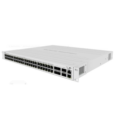 MikroTik CRS354-48P-4S+2Q+RM High-end Performance 48-Ports PoE Gigabit Ethernet Rj45 + 1-Port 10/100Mbps Ethernet Rj45 + 4-Ports SFP+ (10G) + 2-Port QSFP+(40G), Passive PoE, PoE/PoE+ (802.3af/at) 1-48 Power Budget 750W, Rack-Mount kit (Included)