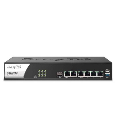DrayTek Vigor2952 Dual WAN Router + Firewall + VPN, 2-Port Gigabit WAN, 4-Port Gigabit LAN Switch, IPv4/IPv6 support