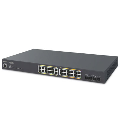 EnGenius ECS2528FP Cloud Managed 24-Port Full PoE+ Multi-Gigabit 2.5 Gb Switch with 4 x SFP+ Uplink Ports, 410W Power Budget, Rack-Mountable