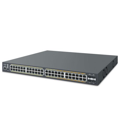 EnGenius ECS2552FP Cloud Managed 48-Port 740W Full PoE+ Multi-Gigabit 2.5 Gb Layer 2+ Switch with 4 x SFP+ Uplink Ports, Rack-Mountable Steel Case