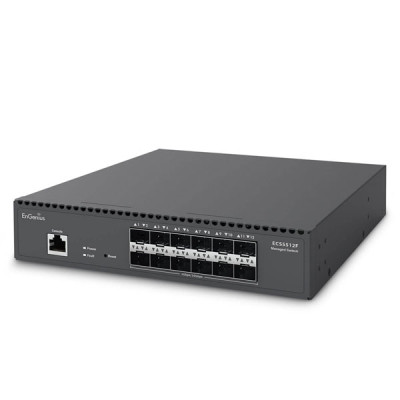 EnGenius ECS5512F Cloud Managed 12-Port 10G SFP+ Half-Rack Aggregate Fiber Layer 2+ Switch