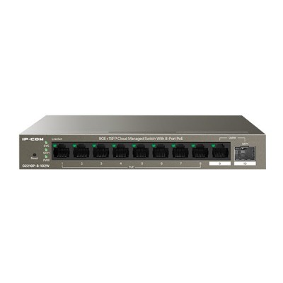 IP-COM G2210P-8-102W Cloud  Managed Switch 9GE With 8 Port PoE 30w/port, 1 SPF, Lightning Protection up to 6KV, ProFi cloud management 