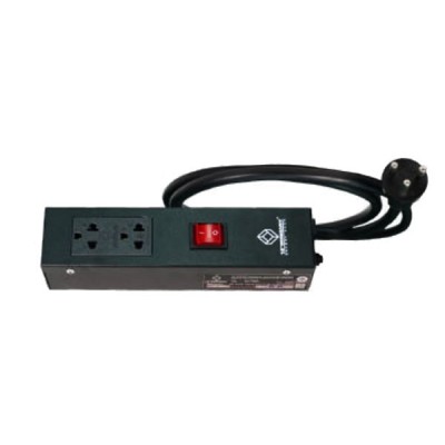 19" GERMANY G7-00002B AC Power Distribution 2 TIS Outlets w/Cable 1.8 M. , w/ SW Cover & Surge Protection, Black