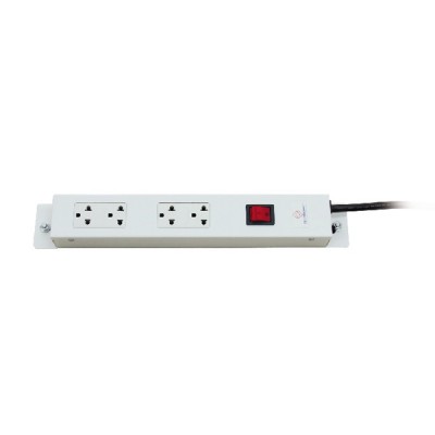 19" GERMANY G7-00004 AC Power Distribution 4 Universal Outlet w/Cable 1.8 M. & Surge Protection
