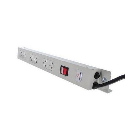 19" GERMANY G7-00006 AC Power Distribution 6 Universal Outlet w/Cable 3 M. & Surge Protection