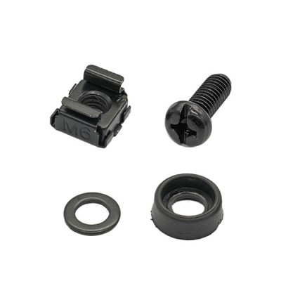 19” GERMANY G7-09300SETB Screw M6 + Captive Nut M6 + Plastic Washer + Metal Sasket Black