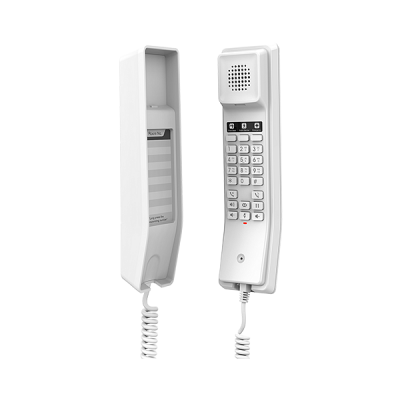 Grandstream GHP610 Compact Hotel IP Phone, Hearing Aid Compatible, 10/100 Mbps ethernet POE port, White
