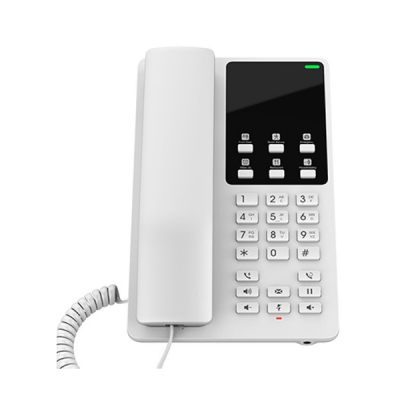 GrandStream GHP620 Desktop Hotel Phone 3-way audio conferencing, Includes one 100Mbps network port with PoE, White