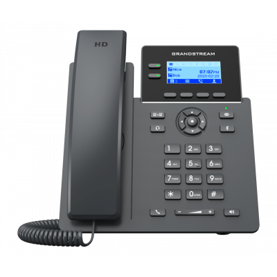 Grandstream GRP2602 Supports 2 lines, and 4 SIP accounts Essential IP Phone Dual switched auto-negotiation 10/100 Mbps Ethernet ports, Supported GDMS 5-way audio conferencing