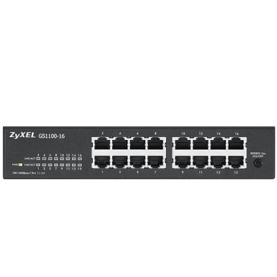 Zyxel GS1100-16 16-port GbE Unmanaged Desktop Switch + Free 19" Rack-Mount