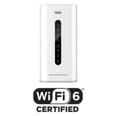 Grandstream GWN7062 Wireless Router Dual band WIFI6 802.11ax standard, Dual-band 2×2 MU-MIMO, with 3 LAN + 1 LAN/WAN+ 1 WAN GigE Wi-Fi speeds up to 1.77 Gbps with up to 256 wireless devices