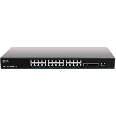 Grandstream GWN7813P Enterprise Layer 3 POE Managed Network Switch, 24 x Gigabit Ethernet POE (IEEE 802.3af/bt) Ports, 4 x Gigabit SFP+