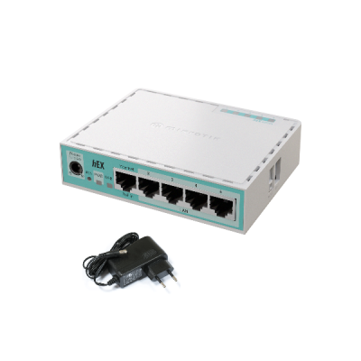 MikroTik E50UG hEX refresh Router (5) GB RJ45 Ports CPU ARM 950MHz RAM 512MB MikroTik RouterOS v7, Level4 license 