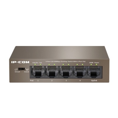 IP-COM F1105P 4-63W PoE Switch 5-Port 10/100Mbps with 4-Port PoE, 1-Port Uplink, Power 63.7W