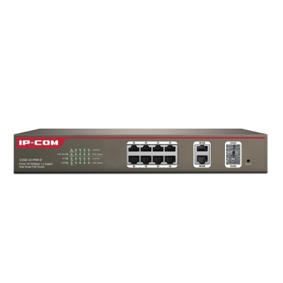 IP-COM S3300-10-PWR-M Manage PoE Switch 8-Port 10/100Mbps, 2-Port Gigabit TP/SFP Combo, Total Power 123W, Web Smart Config