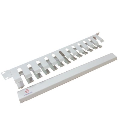 19" GERMANY G7-06003 Cable Management Panel with Cover, 1U Rack Mountable 