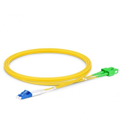 Link UFP962D38-03 Fiber Optic SC-LC Patch cord OS2, Simplex, APC-UPC , Duplex Single-mode, (3.0 mm Jacket) / APC-UPC, Lengths 3 m.