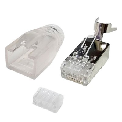 Link US-1070S Shield Cat 6A RJ45 Modular Plug W/Boot  With Pre-Insert bar บรรจุ 1 หัว / Pkg.