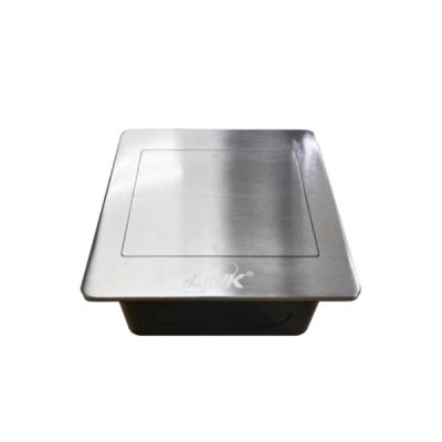 Link US-2062A CAT.6A Floor Outlet Stainless w/LINK, 2 Port CAT.6A Jack Outlet (Loaded), Gasket IP44, Metallic Color