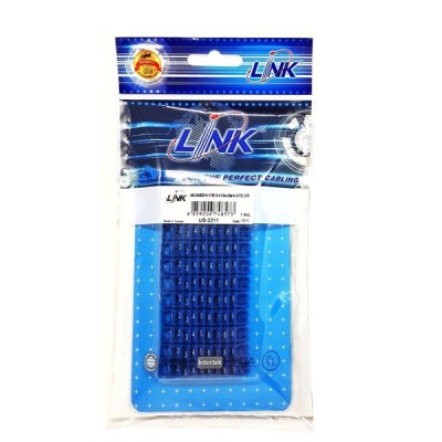 LINK US-2211 Cable Marker # 0-9 for 4-5.5 mm.(Blue for CAT 5E , CAT 6) 10 เลข/แถว,1ถุงมี 10 แถว
