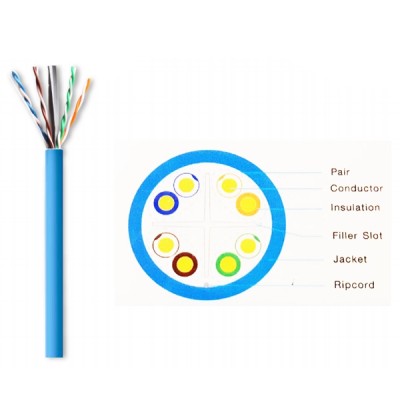 Link US-9126LSZH CAT6 Indoor UTP Ultra Cable, Bandwidth 600MHz Patch Cord, 24 AWG, CM Blue Color, 305 M./Pull Box *ส่งฟรีเขต กทม.