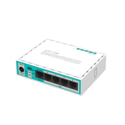MikroTik RB750r2 (hEX lite) Router 5-Port 10/100Mbps, Small plastic case, CPU 850MHz, RAM 64MB RouterOS L4