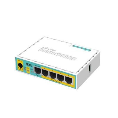 MikroTik RB750UPr2 (hEX PoE lite) Router 5-Port 10/100Mbps, Small plastic case, CPU 650MHz, RAM 64MB RouterOS L4