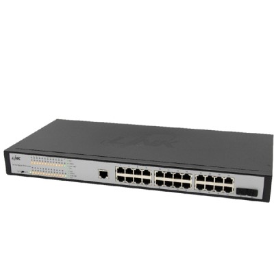 Link PG-4026 26-Port L2 Managed Gigabit Rackmount Switch (10/100/1000Mbps Ethernet) + 2 SFP (GE) Port, Metal Enclosure