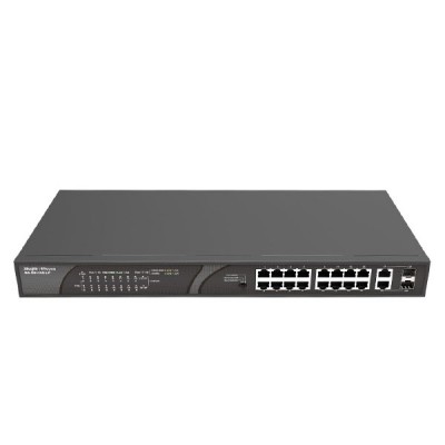 Reyee RG-ES118S-LP 16-Port 100Mbps + 2 x Gigabit Uplink Combo Port (RJ45/SFP), 16 of the ports support PoE/PoE+, Power Budget 120W, Unmanaged Switch, Rack‑mount