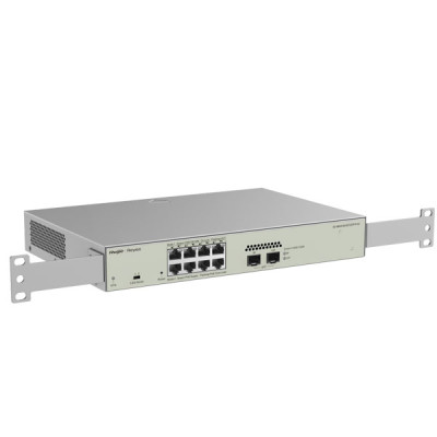 Reyee RG-NBS3100-8GT2SFP-P-V2 8-Port Gigabit L2 Cloud Managed POE Switch, 8 POE/POE+ Ports, +2 SFP Gigabit Slots, 125W PoE Power Budget, Desktop Steel Case