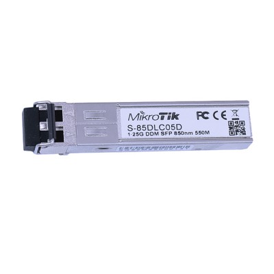S-85DLC05D : SFP Transceiver 1.25G , 850 nm Dual LC connector, 550 meter Multi-Mode Fiber Connection with DDMI